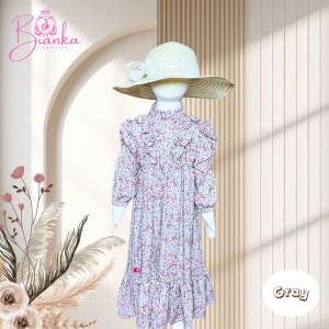 Alesha Gamis Anak Rayon Motif Premium 1-12 Tahun | gamis couple mom and kids