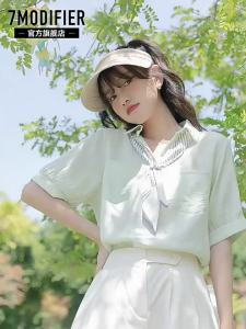 7.Modifier | Áo Sơ Mi Cổ Polo Đơn Giản Phù Hợp Mùa Hè Thoáng Mát Dễ Kết Hợp Giảm Cân Phong Cách Đi Làm