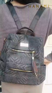 HANAMI Tas Ransel TA1167B5 Remaja Terbaru Kulit Hitam Cantik Fashion Jitsumi
