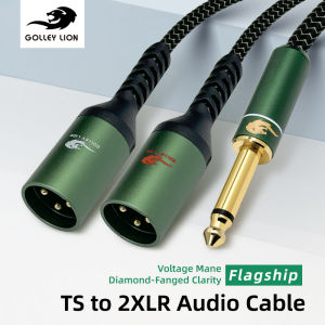 GOLLEY LION TS to XLR Male Splitter Cable Low-Noise for Instruments/PA Systems