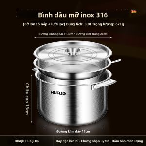 HUAJIDA | Thùng Chứa Dầu Có Nắp Inox 304