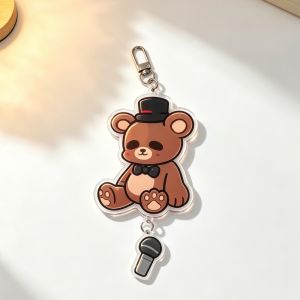 Bandai | for FNAF Freddy Fazbear Bonnie Foxy Toy Chica Springtrap Acrylic Keychain Q Version Exquisite Festival Gift Backpack Accessories