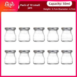 10 Separate Small Glass Bottles 50ml 75ml 100ml Sealed Jars Kitchen Storage Containers Eco Friendly Glass Containers for Food Storage