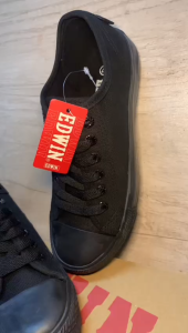 Edwin EW2039 Black School Shoe - Unisex - Size EU 34-45 - Canvas Material - Secondary School