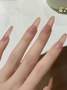 Wear Nail Long Nude Color Zhenzhen Ice Transparent White Nail Beauty Pure Desire Wind Classy Easiest for Match Finished Product Fake Nails Can Be Repeated