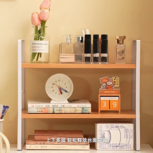 B-Home Desktop Bookshelf Stationery Desk Rack Student Dormitory Bookshelves Multi Frame For Office Workstations Wooden Keyboard Rack Rak Buku 桌面书架