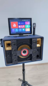 ABL306 เครื่องคาราโอเกะหน้าจอสัมผัส ลำโพงบลูทูธ จุดเพลงร้อง KTV ในตัว ใช้ได้ทั้งในบ้าน/กลางแจ้ง