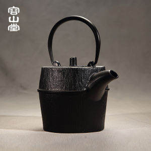 Rongshantang Su Yun Coated Pig Iron Pot Cast-iron Teapot Flat Mao Bamboo Small Size Small Capacity Quality