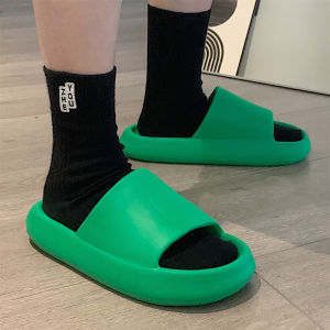 Thin Strip BOYS And GIRLS Green Slippers Women S Summer Outdoor Wear Home Eva Thick Bottom Couple Bathroom Deodorant And Non-Slip Sandals