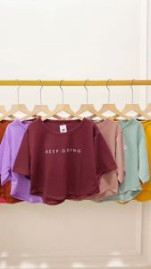 atasan kaos crop top oval sablon lengan pendek wanita/atasan wanita/atasan crop/crop wanita kekinian