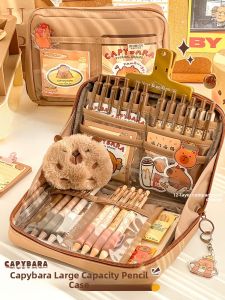 MONLEYTA | High Capacity 12 Layer Capybara Pencil Case New 2025 Girls High Aesthetic Stationery Box Junior High School Specialized High School Pencil Box