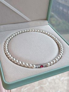 YISHU | Bordeaux Red Ruby Pearl Necklace 2026 New Popular Aus White Elegant Unique Neckwear
