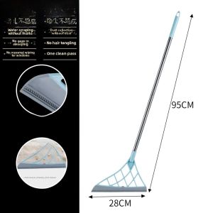Magic Broom Home Floor Sweeping Tool Hair Resistant Black Tech Bathroom Water Scraping Household Cleaning Tool Plastic Material