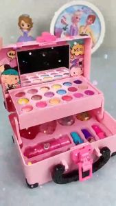 32PCS Kids Makeup Toys Girls Real Makeup Kit Washable Non-toxic Makeup Toy Set Retro Beauty Makeup