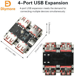 diymore | XL334P4 USB2.0 4-port controller expansion module USB-HUB docking station USB 2.0 to 4-channel splitter Type C interface 40MB/S