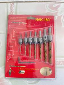Bộ 7 mũi khoan gỗ doa lỗ vít - Mũi khoan âm gỗ NAK-180