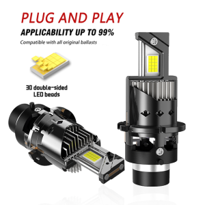 2Pc D2S D4S LED Car Headlight Bulb 1:1 Turbo Led D1S D2R D3S D4R High Power Super Bright 6000K Auto Lamp Light Plug & Play