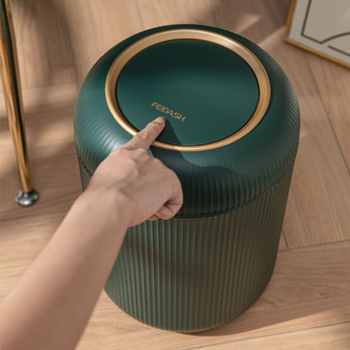 Trash Can Household Kitchen Bathroom Bedroom Light Luxury with Lid Living Room and Toilet Ins ...