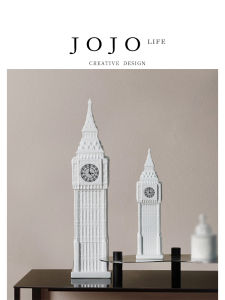 European Style White Ceramic Big Clock JOJOS L PD.Laurie Craftsmanship Decorative Ornaments Tabletop Decorations for Living Room