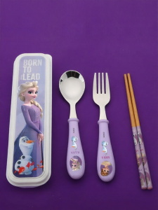 BAORUISHEN | Kids Eating Set Chopsticks Spoon Fork School Use
