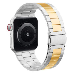 BassPal Stainless Steel Strap For Apple Watch Band 49mm 45mm 41mm 38mm 42mm 40mm 44mm Metal correa Bracelet belt for i watch series 8 7 6 5 SE2 4 3Ultra