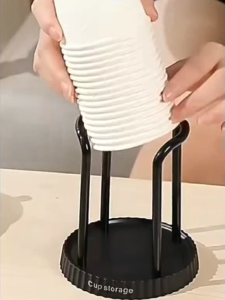 Multil Paper Cup Dispenser Desktop Coffee Cup Organizer Space-Saving Storage Rack for Office/Home