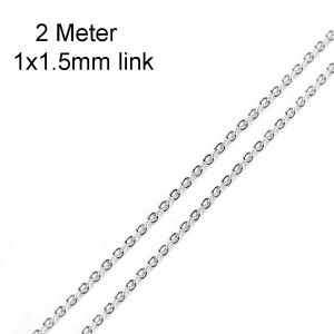 2 Meters Stainless Steel Chain 1 1.5 2mm Gold&Steel Color Chains for DIY Jewelry Making Necklace Bracelet Supplies