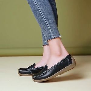 korean ladies flat shoes for women slip on black shoes women doll shoes woman elegant new style 2024 breathable shoes