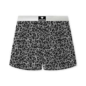 JIAZINI | Leopard Print Loose Breathable Silk Short Sleep Pants for Men
