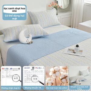 MUSHABAI | Bộ Đệm Phủ Giường Hai Mặt 100% Cotton Ba Món Mới 2026 Chống Bẩn