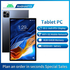 BDF | New 10.1-inch Tablet Pc 4GB RAM 64 ROM Supports video Calls Dual cameras Google Play Octa core Android 13 System 6000mAh Battery