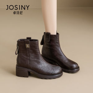 Josiny | Women Winter Ankle Boots Thick Sole Vintage
