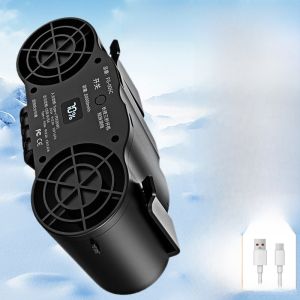 Portable Outdoor Waist-Hanging Mini Fan Construction Site Cooling USB Charging Power Bank Fan Pure Color Home Use Fan