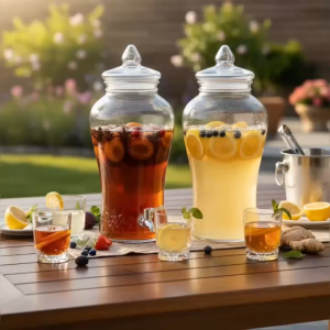 Bình Thủy Tinh Ngâm Rượu 6 Lít Có Vòi / Không Vòi Cao Cấp - Bình Đựng Nước Trái Cây Dáng Eo Sang Trọng BSLD6L