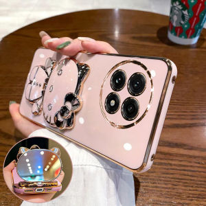 OnePlus Ace5 pro Womens Cute Silicone Phone Case with Mirror Full Lens Protection Soft Shell Protective Cover for Oppo PKR