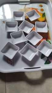 Combo 10 cái chén chấm tiêu chấm tương đựng nước mắm chén đựng sốt các loại melamine trắng Fataco