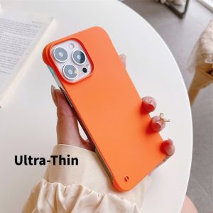 (24h Deliver) for Iphone 11 12 13 14 Pro Max Plus X XR Xs Max 7 8 Plus Ultra-Thin Rimless Matte Candy Color Hard Plastic Slim Phone Case