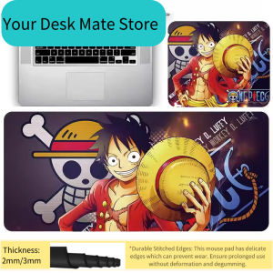 Bandai | Boy Anime ONE PIECE Office Leather Mouse Pad ᴗ Zed Roronoa Zoro Luffy Animation Games Computer Desk Pad Cartoon Peripheral Gifts