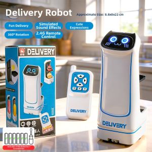 QIMINGXING | Remote Control Transport Robot Beverage Snack Delivery Trendy Decoration Childrens Toy