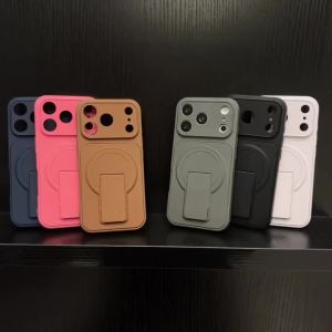 Ốp Điện Thoại iPhone Cao Cấp Có Chân Đế Gập Kèm Dây Đeo Tương Thích Sạc Không Dây Magsafe Có Chức Năng Làm Giá Đỡ Cho Các Dòng Máy 17 16 15 13 14 12 11 Pro Max