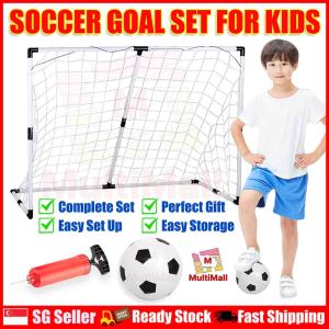 Kids Soccer Goal Set- Portable Soccer Net Mini Football Set Outdoor and Indoor Sports for Young Teenagers Backyard Soccer Goals Birthday Gifts for Toddler Boys Girls Ages 3-12 | Soccer Play Set | Soccer Toys Set