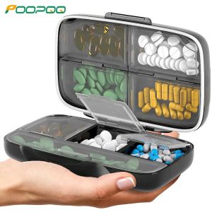 8 Compartments Portable Pill Case Travel Pill Organizer 1 Pc Big Pill Box for Pocket Purse Portable Medicine Vitamin Container