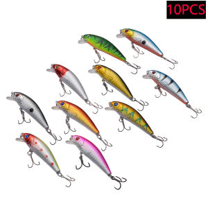 10PCS 3d-Eyes Floating Hard Baits Artificial Wobblers For Pike Trolling Swimbait Jerkbait Minnow Crankbaits Fishing Lures Tackle