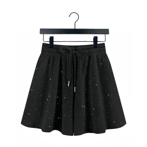 High Waist Student Casual Shorts Skirt High Waist Long Legging Starry Sky Summer Loose Fit Polyester Fiber Commute Style