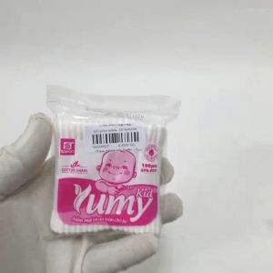 Bịch 100 Tăm bông YUMY Nhựa 100% bông cotton tự nhiên khử trùng 2 đầu thân thiện với môi trường - Bông Tăm Ngoáy Tai [ Túi 100 Cây ] Vệ Sinh Tai Mũi - Kháng Khuẩn Mềm Mịn  An Toàn Khi Sử Dụng