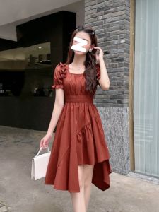 Big Sale Leak-Picking Younger Cinched Slim Looking Elegant Dress Womens Minority Fashion Asymmetrical Hem Stylish Skirt