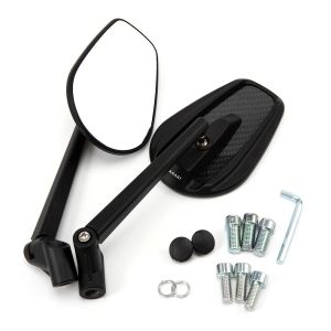 True Carbon Fiber Motorcycle Mirror Scooter E-Bike Rearview Mirrors Electrombile Back Side Convex Mirror 8mm 10mm
