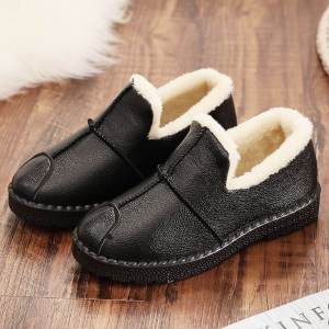 Thickened Fluffy Winter Cotton Shoes for Women Traditional Beijing Cloth Shoes Warm Anti-Slip Waterproof Mid-Aged And Elderly Shoes