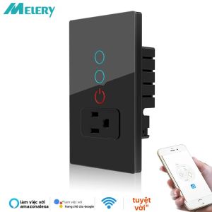 Công Tắc Đèn Thông Minh Melery Wifi Tuya Với Mặt Kính Điều Khiển Từ Xa Tương Thích Với Alexa Và Google Home Ổ Cắm Tường Cho Cầu Thang Sử Dụng Cho Mỹ/Mexico