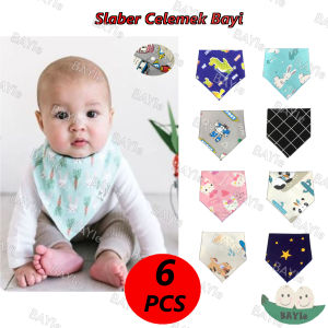BAYIe - 3 PCS Slaber Slabber BIB Celemek Bayi Anak Model Segitiga POLOS Multifungsi/ Tatakan Air Liur Tadah Iler / Celemek Makan